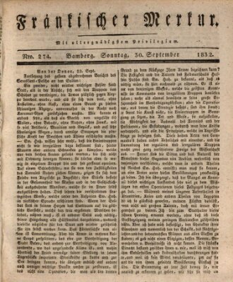 Fränkischer Merkur (Bamberger Zeitung) Sonntag 30. September 1832