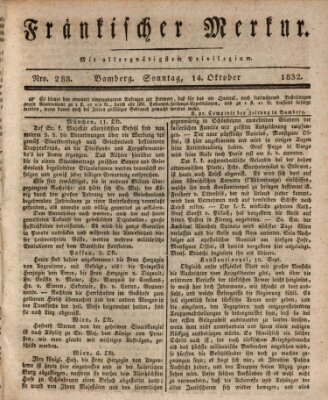 Fränkischer Merkur (Bamberger Zeitung) Sonntag 14. Oktober 1832