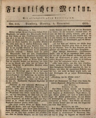 Fränkischer Merkur (Bamberger Zeitung) Montag 5. November 1832