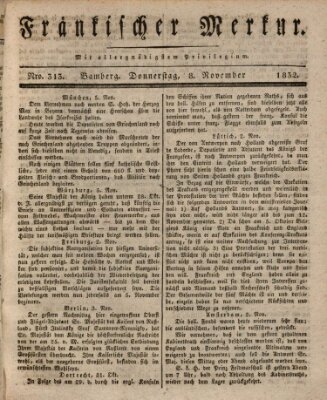 Fränkischer Merkur (Bamberger Zeitung) Donnerstag 8. November 1832