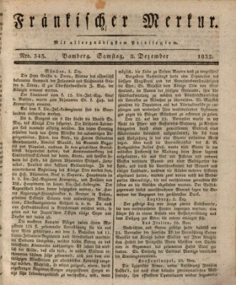 Fränkischer Merkur (Bamberger Zeitung) Samstag 8. Dezember 1832