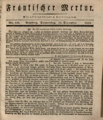 Fränkischer Merkur (Bamberger Zeitung) Donnerstag 13. Dezember 1832