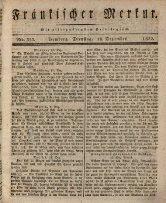 Fränkischer Merkur (Bamberger Zeitung) Dienstag 18. Dezember 1832