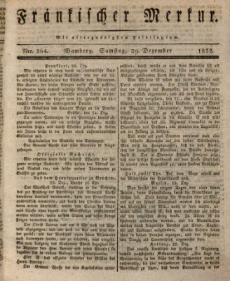 Fränkischer Merkur (Bamberger Zeitung) Samstag 29. Dezember 1832