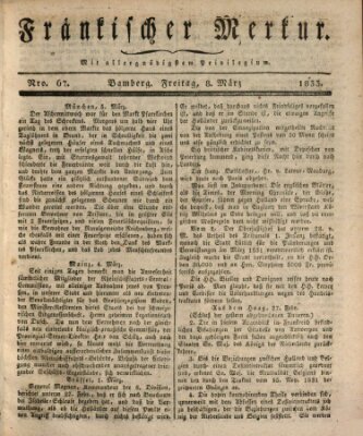 Fränkischer Merkur (Bamberger Zeitung) Freitag 8. März 1833