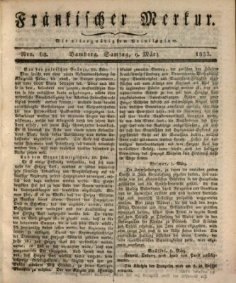 Fränkischer Merkur (Bamberger Zeitung) Samstag 9. März 1833
