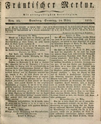 Fränkischer Merkur (Bamberger Zeitung) Sonntag 24. März 1833