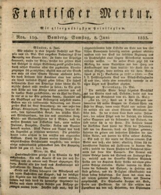 Fränkischer Merkur (Bamberger Zeitung) Samstag 8. Juni 1833