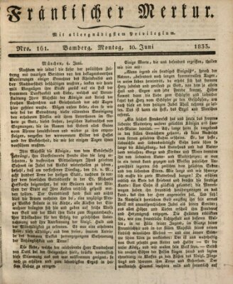 Fränkischer Merkur (Bamberger Zeitung) Montag 10. Juni 1833