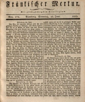 Fränkischer Merkur (Bamberger Zeitung) Sonntag 23. Juni 1833