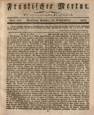Fränkischer Merkur (Bamberger Zeitung) Samstag 21. September 1833