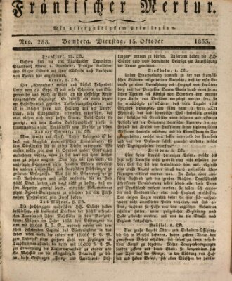 Fränkischer Merkur (Bamberger Zeitung) Dienstag 15. Oktober 1833