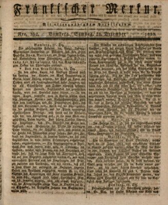 Fränkischer Merkur (Bamberger Zeitung) Samstag 28. Dezember 1833