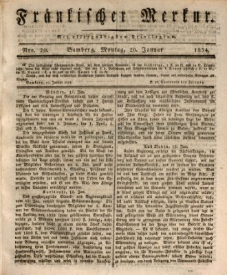 Fränkischer Merkur (Bamberger Zeitung) Montag 20. Januar 1834