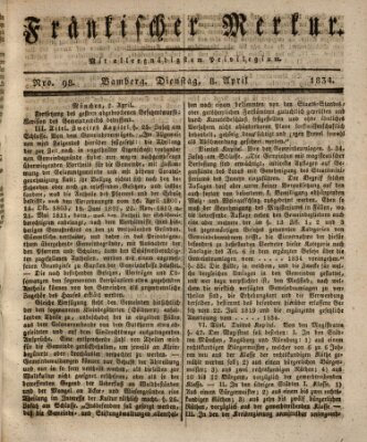 Fränkischer Merkur (Bamberger Zeitung) Dienstag 8. April 1834