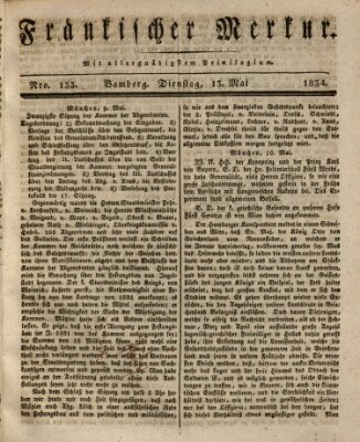 Fränkischer Merkur (Bamberger Zeitung) Dienstag 13. Mai 1834