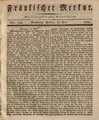 Fränkischer Merkur (Bamberger Zeitung) Freitag 23. Mai 1834