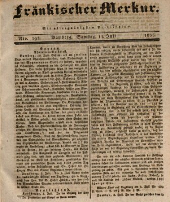 Fränkischer Merkur (Bamberger Zeitung) Samstag 11. Juli 1835