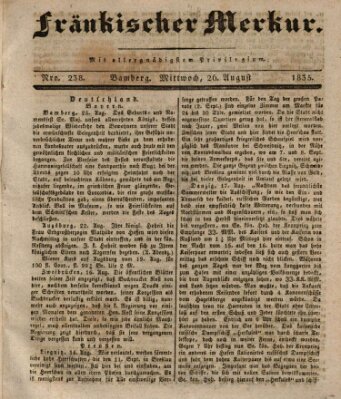 Fränkischer Merkur (Bamberger Zeitung) Mittwoch 26. August 1835