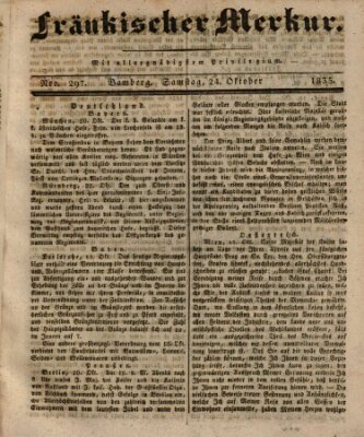 Fränkischer Merkur (Bamberger Zeitung) Samstag 24. Oktober 1835
