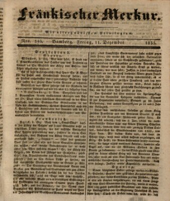 Fränkischer Merkur (Bamberger Zeitung) Freitag 11. Dezember 1835