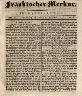 Fränkischer Merkur (Bamberger Zeitung) Dienstag 9. Februar 1836