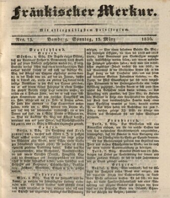 Fränkischer Merkur (Bamberger Zeitung) Sonntag 13. März 1836