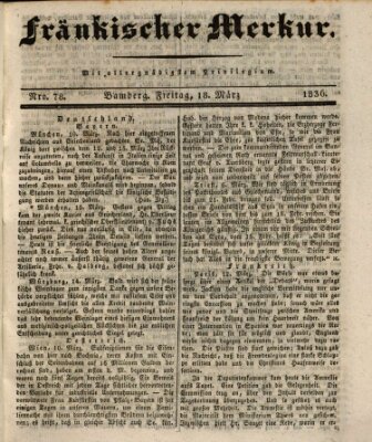 Fränkischer Merkur (Bamberger Zeitung) Freitag 18. März 1836