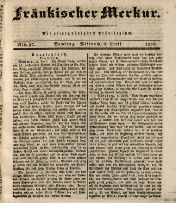 Fränkischer Merkur (Bamberger Zeitung) Mittwoch 6. April 1836