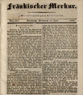 Fränkischer Merkur (Bamberger Zeitung) Mittwoch 15. Juni 1836