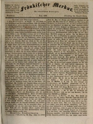 Fränkischer Merkur (Bamberger Zeitung) Dienstag 23. August 1836