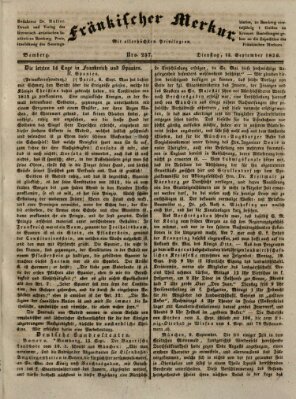 Fränkischer Merkur (Bamberger Zeitung) Dienstag 13. September 1836