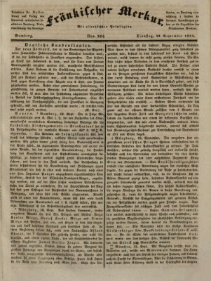 Fränkischer Merkur (Bamberger Zeitung) Dienstag 20. September 1836