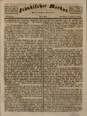 Fränkischer Merkur (Bamberger Zeitung) Sonntag 9. Oktober 1836