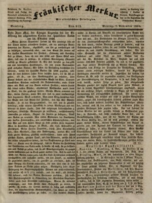 Fränkischer Merkur (Bamberger Zeitung) Montag 7. November 1836
