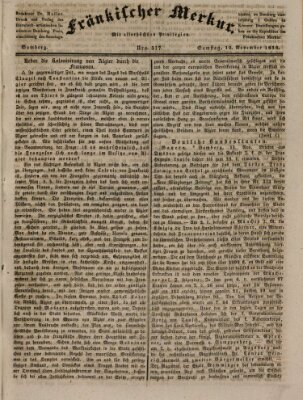 Fränkischer Merkur (Bamberger Zeitung) Samstag 12. November 1836