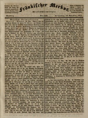 Fränkischer Merkur (Bamberger Zeitung) Donnerstag 24. November 1836