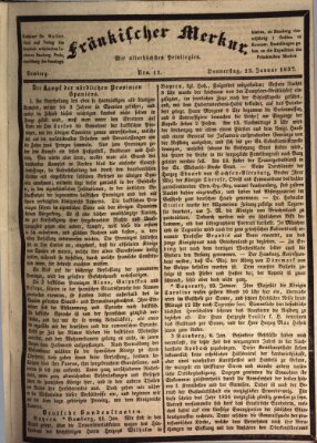 Fränkischer Merkur (Bamberger Zeitung) Donnerstag 12. Januar 1837