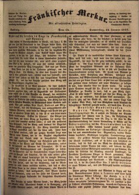 Fränkischer Merkur (Bamberger Zeitung) Donnerstag 19. Januar 1837
