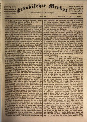 Fränkischer Merkur (Bamberger Zeitung) Mittwoch 15. Februar 1837