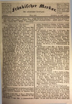 Fränkischer Merkur (Bamberger Zeitung) Dienstag 11. Juli 1837
