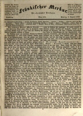 Fränkischer Merkur (Bamberger Zeitung) Montag 7. August 1837