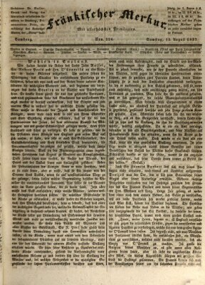 Fränkischer Merkur (Bamberger Zeitung) Samstag 12. August 1837