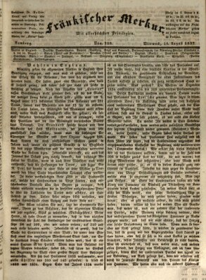 Fränkischer Merkur (Bamberger Zeitung) Mittwoch 16. August 1837