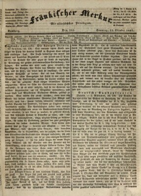 Fränkischer Merkur (Bamberger Zeitung) Sonntag 22. Oktober 1837