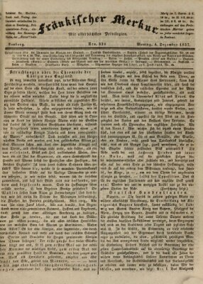 Fränkischer Merkur (Bamberger Zeitung) Montag 4. Dezember 1837