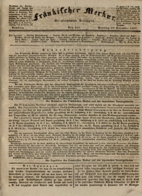 Fränkischer Merkur (Bamberger Zeitung) Sonntag 17. Dezember 1837