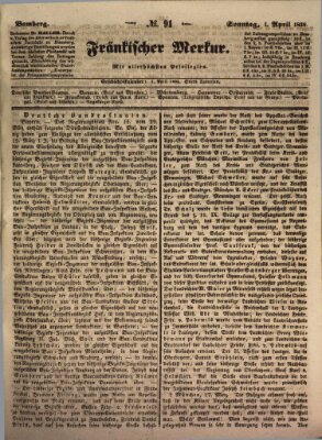Fränkischer Merkur (Bamberger Zeitung) Sonntag 1. April 1838
