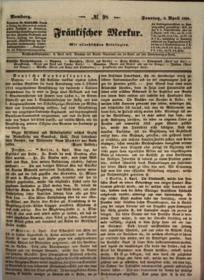 Fränkischer Merkur (Bamberger Zeitung) Sonntag 8. April 1838