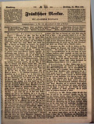 Fränkischer Merkur (Bamberger Zeitung) Freitag 25. Mai 1838